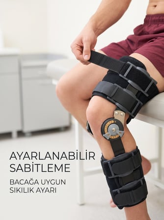 Mey İthalat Açı Ayarlı Dizlik Yan Menteşeli Ayarlanabilir Cırtlı Diz Destek Aparatı
