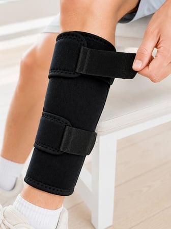 Mey İthalat Sporcu Baldırlığı Ayarlanabilir Bantlı Baldır Destek Aparatı Siyah