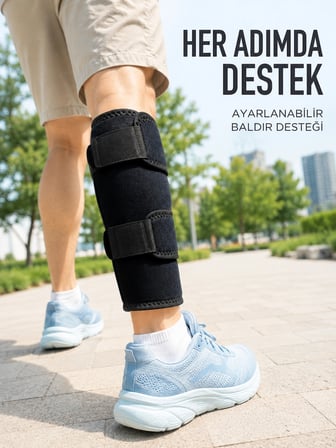 Mey İthalat Alt Baldır Destekliği Çift Sabitleme Bantlı Ayarlanabilir Spor Baldırlığı