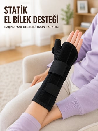 Mey İthalat Başparmak Destekli El Bilek Ateli Metal Destekli Statik Bileklik Ayarlanabilir