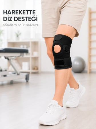 Mey İthalat Kısa Ligamentli Dizlik Açık Diz Kapağı Ayarlanabilir Cırtlı Diz Destekleyici Spor Dizlik