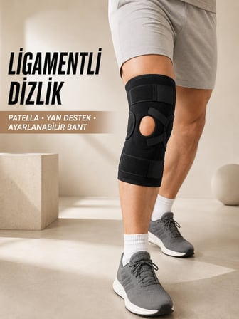 Mey İthalat Ligament Destekli Dizlik Ayarlanabilir Cırtlı Açık Patella Diz Destekliği