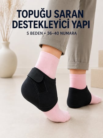 Mey İthalat Topuk Destek Çorabı S Beden 36-40 Ayarlanabilir Cırtlı Günlük Kullanım