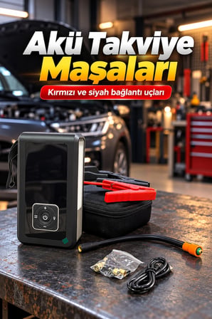 Mey İthalat Taşınabilir Akü Takviye Cihazı ve Powerbank Özellikli Lastik Şişirme Pompası
