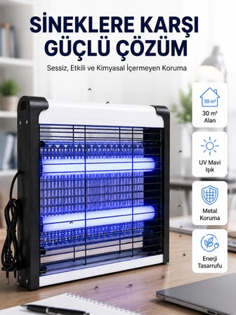 Mey İthalat Kimyasal İçermeyen UV Işıklı Elektrikli Sinek ve Böcek Öldürücü