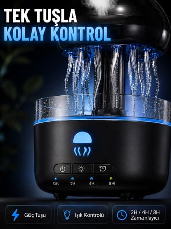 Mey İthalat USB Çalışan Denizanası Hava Nemlendirici 7 Renk RGB Aydınlatmalı Sessiz Buhar Makinesi