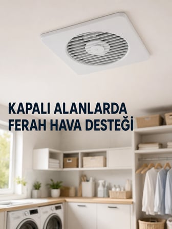 Mey İthalat 150 mm Havalandırma Aspiratörü 20,8 x 20,8 cm 320 m³/h 20 W Duvar ve Tavan Montajlı Fan