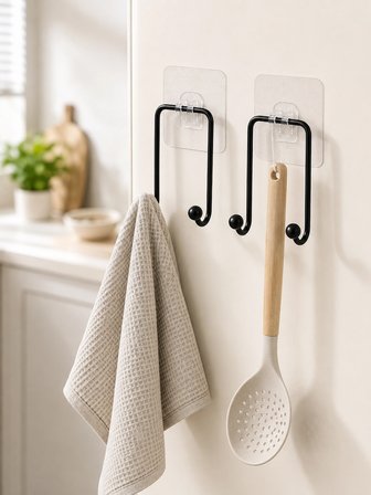 Mey İthalat 2'li Yapışkanlı Duvar Askısı Mutfak Banyo ve Ev İçin Askılık