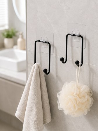 Mey İthalat 2'li Yapışkanlı Duvar Askısı Mutfak Banyo ve Ev İçin Askılık