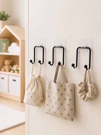 Mey İthalat 3'lü Yapışkanlı Askı Seti Ev Banyo Mutfak İçin Çok Amaçlı Askılık