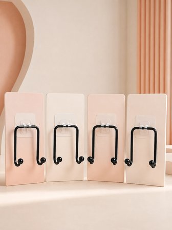 Mey İthalat 4'lü Yapışkanlı Askı Seti Mutfak Banyo ve Ev İçin Duvar Askısı