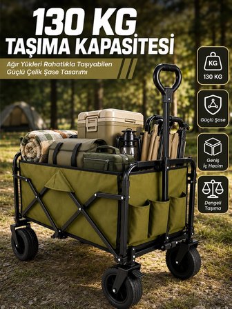 Mey İthalat Kamp, Piknik, Plaj ve Alışveriş İçin Çok Amaçlı Katlanabilir Wagon