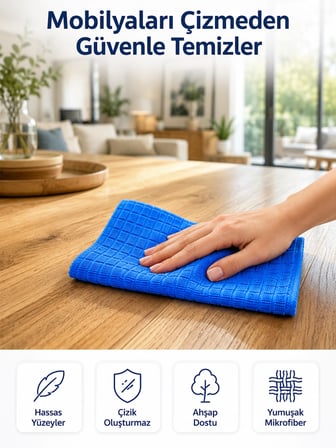 Mey İthalat Profesyonel Mikrofiber Temizlik Bezi Çok Amaçlı Yüksek Emici Çizmeyen Temizlik Bezi 40x40 cm