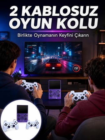 Mey İthalat HDMI TV Bağlantılı Kablosuz Kollu Taşınabilir Oyun Konsolu