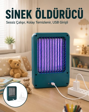 Mey İthalat USB Sinek Öldürücü Cihaz Pratik Temizlik Özellikli, Sessiz