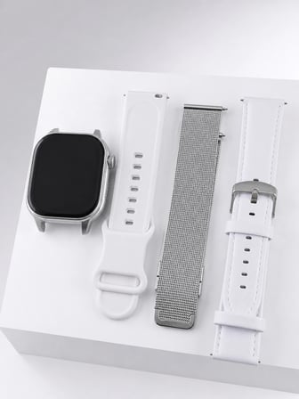 Mey İthalat Bluetooth Görüşmeli Dokunmatik Akıllı Saat 3 Farklı Kordon Seçeneği
