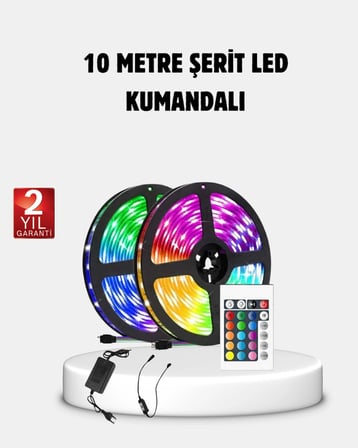 Mey İthalat RGB Smart Şerit LED – TV Arkası ve Dekoratif Alanlar İçin Işık Şeridi