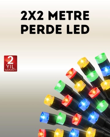 Mey İthalat Taşınabilir Pil İle Çalışan LED Işık – 2x2 Metre Perde Modeli