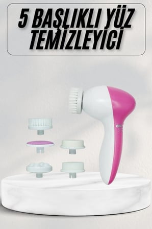 Mey İthalat Cilt Temizleme ve Masaj Aleti 5 Başlıklı Akne ve Sivilce Önleyici