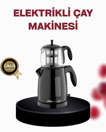 Mey İthalat Cam Demlikli 20 Bardak Kapasiteli Elektrikli Çaycı