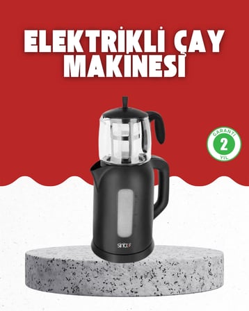 Mey İthalat Sıcak Tutma Özellikli 2’si 1 Arada Çay Makinesi ve Su Isıtıcı