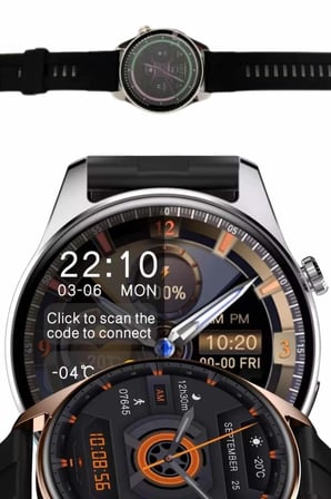 Mey İthalat Yuvarlak Kasa 46mm Akıllı Saat Android Ve IOS Uyumlu Uyku ve Sağlık Takibi