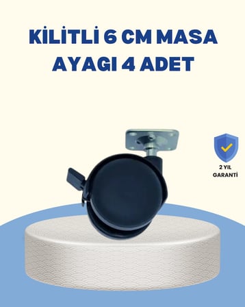Mey İthalat Kilitli Mobilya Tekerleği 6 cm 4’lü Kolay Kurulum