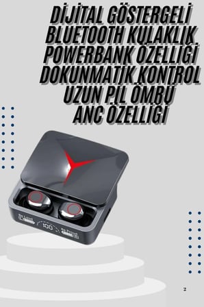 Mey İthalat Kablosuz Bluetooth Kulaklık Powerbank Özellikli Göstergeli Hd Mikrofon