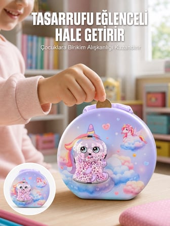 Mey İthalat Metal Çocuk Para Kasası Ayarlanabilir Şifreli Kilitli