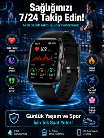 Mey İthalat Akıllı Saat Wireless Şarj Yüksek Çözünürlüklü Müzik Dinleme Sesli Cevaplama Yeni Nesil