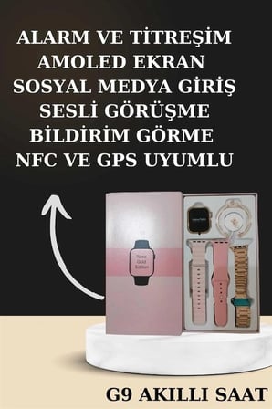 Mey İthalat Nabız Ölçer Hediye Bileklikli Akıllı Saat ve Dijital Göstergeli Bluetooth Kulaklık Çoklu Şarj Girişi
