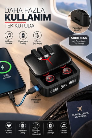 Mey İthalat Kablosuz Kulaklık Yeni Nesil Bluetooth Kulaklık ANC Özelliği Şık Tasarım