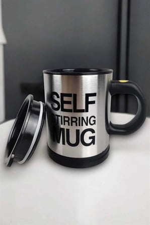 Mey İthalat Yazılı Mug Kupa Karıştırıcı Özelliği Ve Paslanmaz Çelik