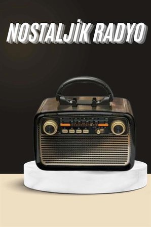 Mey İthalat Nostaljik Radyo Bluetooth Bağlantılı Müzik Kutusu Ahşap