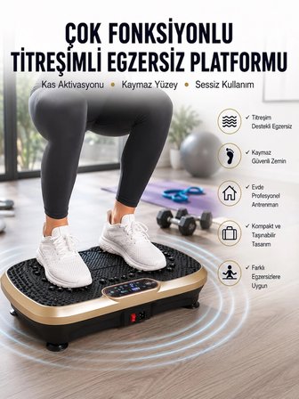 Mey İthalat Evde Spor İçin Titreşimli Plate Fitness Platformu Yeni Nesil