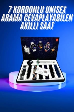 Mey İthalat Akıllı Saat Çoklu Kordon Seçenekli Dokunmatik Ekran Nabız Sensörlü