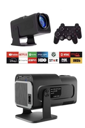 Mey İthalat Çift Kollu Projeksiyon Taşınabilir Game Projektör Full Hd 1080P 4k Projeksiyon Gamepad