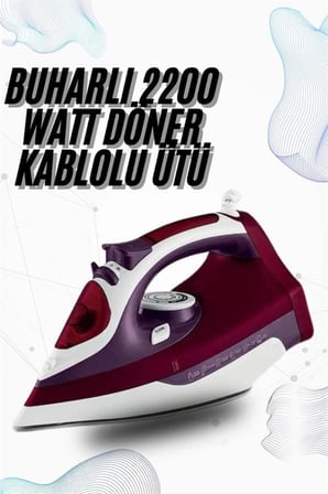 Mey İthalat Buharlı Kablolu Ütü 2200 Watt Kireçlenme Önleyici Şok Buharlı Yeni Nesil