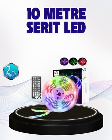 Mey İthalat Bluetooth Kontrollü Smart Şerit Led 10M Sese Duyarlı RGB Aydınlatma