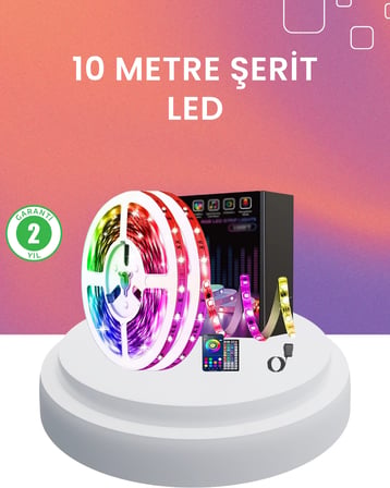 Mey İthalat 10 Metre Telefon Kontrollü Smart Şerit Led USB RGB Kumandalı