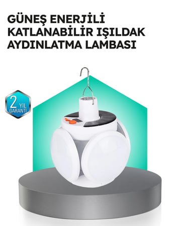 Mey İ̇Thalat Pratik Katlanabilir Solar Led Aydınlatma Lambası