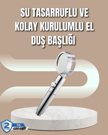 Mey İthalat 360° Ayarlanabilir Çok Fonksiyonlu Duş Başlığı