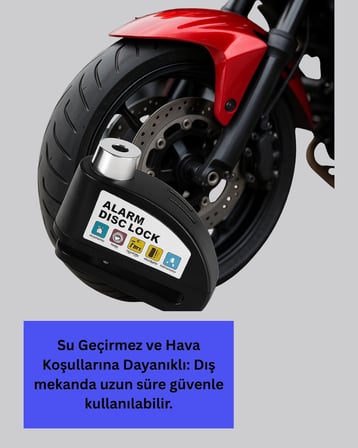 Mey İthalat Disk Fren Kilidi Alarmlı Anti Hırsızlık Motosiklet Scooter Bisiklet Yeni Nesil