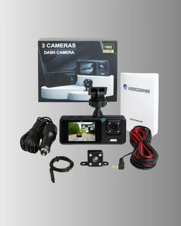 Mey İthalat 3 Kameralı Araç İçi DVR Kayıt Cihazı  Ön İç Arka Kamera Full HD
