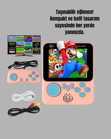 Mey İthalat 3.5 İnç LCD Ekranlı 666 Oyunlu Taşınabilir Retro Oyun Konsolu