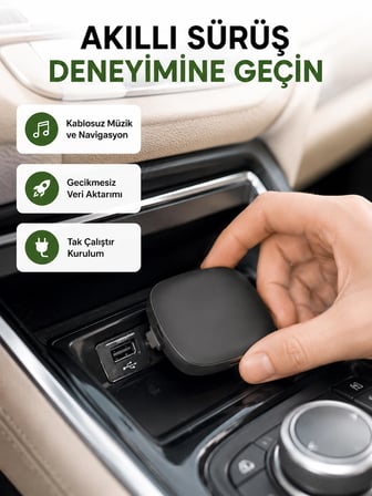 Mey İthalat Android Auto Kablosuz Bağlantı Adaptörü 5.8GHz Hızlı WiFi ve Kompakt Tasarımlı Yeni Nesil