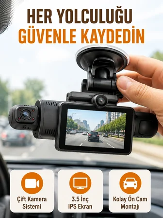 Mey İthalat Otomatik Kayıtlı Full HD Araç Kamerası – Döngüsel Kayıt ve Hareket Algılama