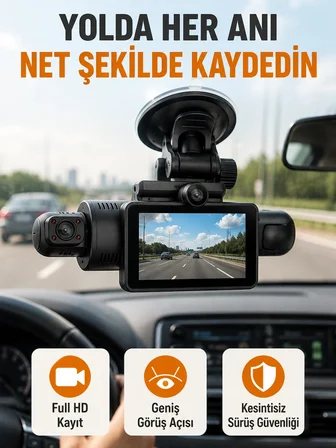 Mey İthalat Araç İçi ve Ön Kameralı 3 İnç IPS Ekranlı Full HD Güvenlik Kamerası