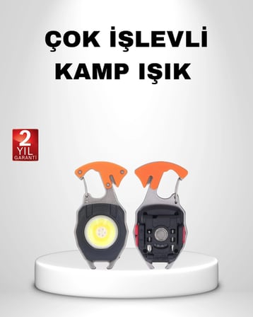 Mey İthalat Mini LED Anahtarlık Fener – Şişe Açacağı, Tornavida, Düdük ve USB Şarj Özellikli