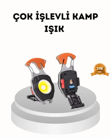 Mey İthalat Şarj Edilebilir Çok Amaçlı Mini Fener – Güvenlik Düdüklü, Kompakt ve Hafif Tasarım